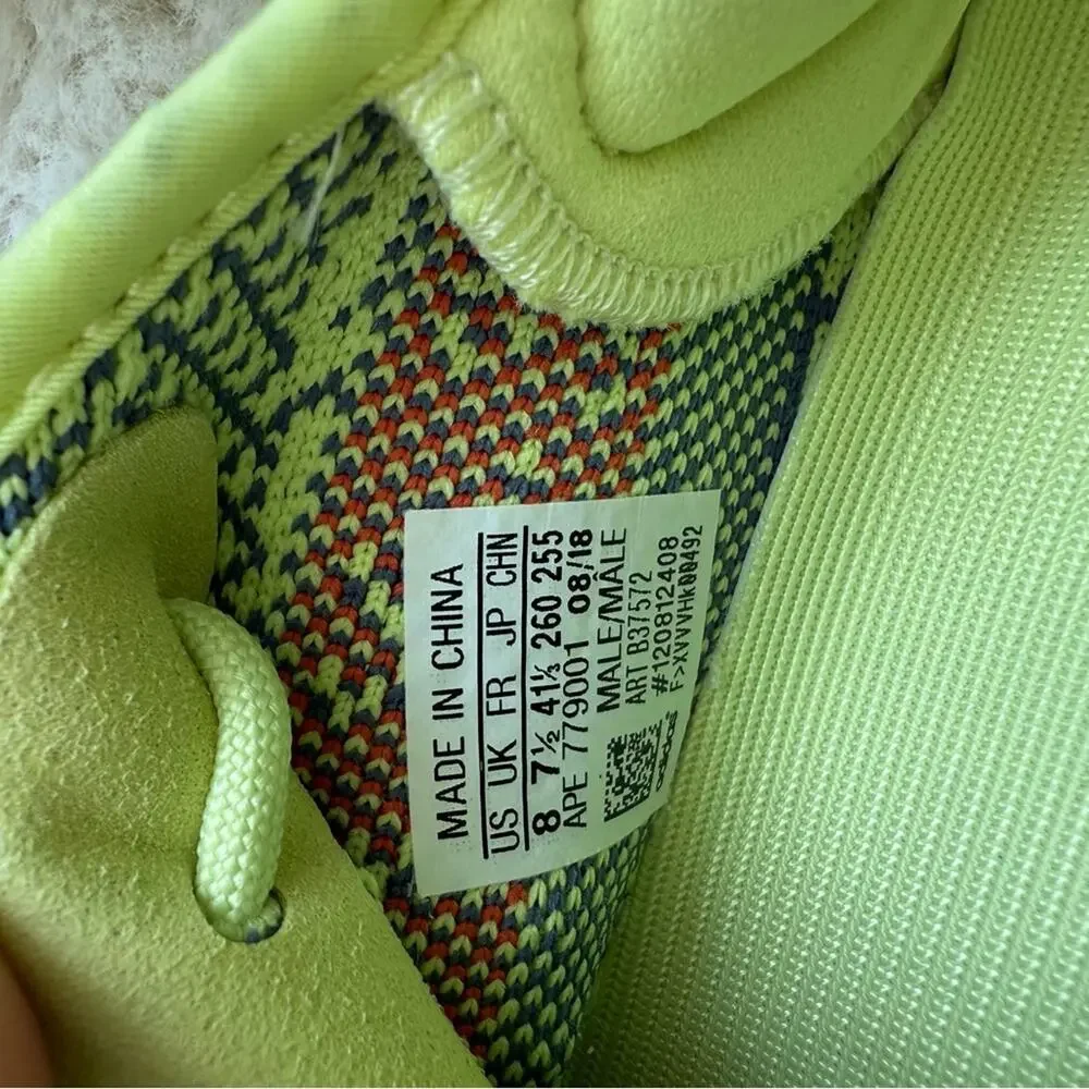 Adidas Yeezy 350 V neon black unisex size 8 US M Authentic - Picture 5 of 5